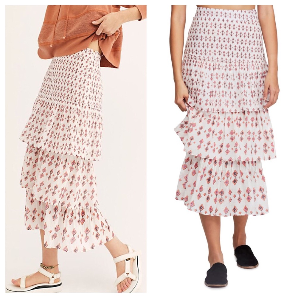 Free People Cha Cha Tiered Ruffle Skirt - Picture 3 of 7